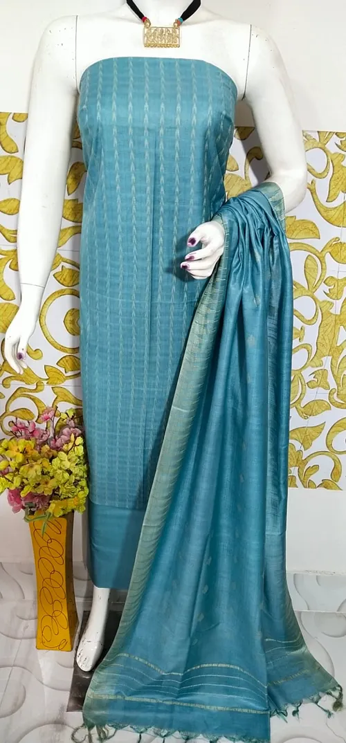 Katan Salab Weaving Design Suit – Premium Silk-Feel Unstitched Ethnic Set